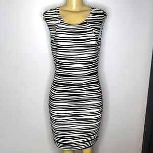 Suzy Shier black and white stripped dress size L/G